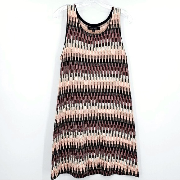 Nine West Dresses & Skirts - Nine West Large Pink Ivory Gold Black Metallic Sleeveless Stretchy Dress
